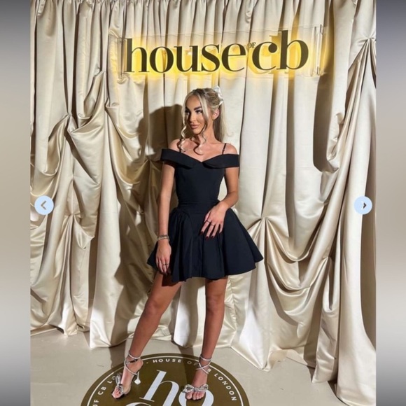 House of CB‎ S D-DD Tall Elida’ black off shoulder mini dress NWOT - Picture 13 of 15